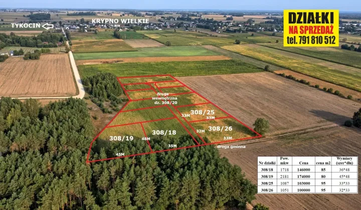 Działka budowlana Krypno Wielkie, brak