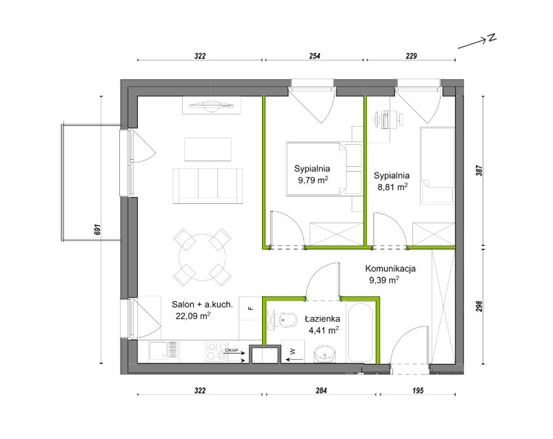 Mieszkanie 3-pokojowe Wrocław Ołtaszyn, ul. Orawska. Zdjęcie 8