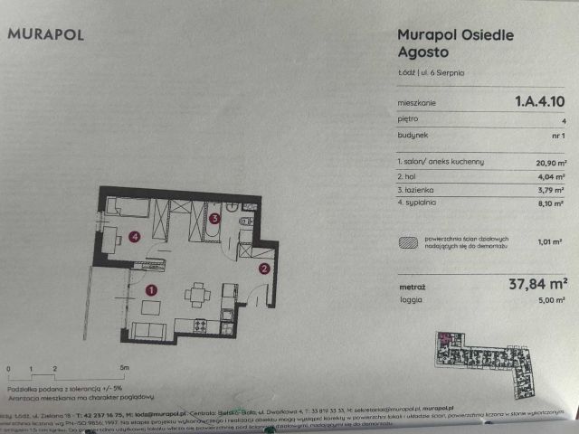 Mieszkanie 2-pokojowe Łódź Śródmieście, ul. 6 Sierpnia. Zdjęcie 1