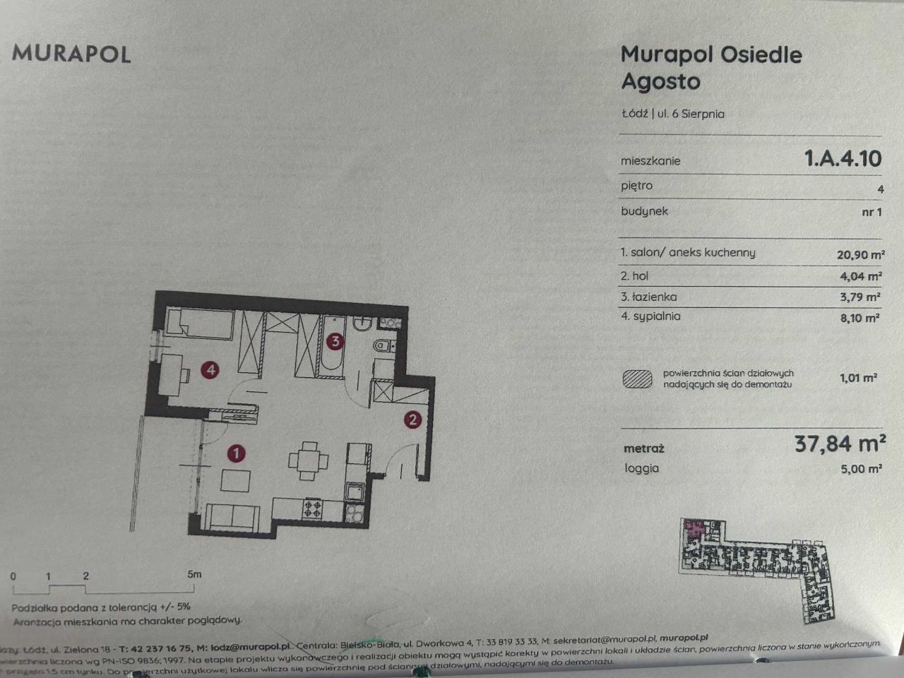 Mieszkanie 2-pokojowe Łódź Śródmieście, ul. 6 Sierpnia. Zdjęcie 1