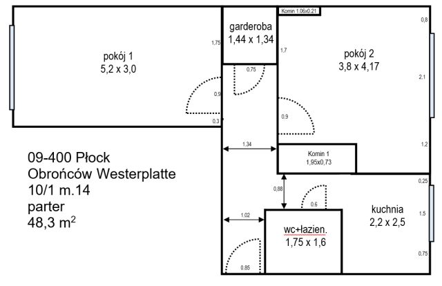 Mieszkanie 2-pokojowe Płock Stare Miasto, ul. Obrońców Westerplatte. Zdjęcie 1