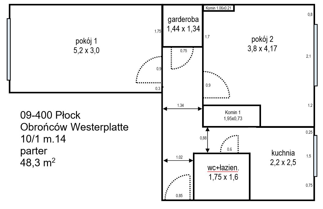Mieszkanie 2-pokojowe Płock Stare Miasto, ul. Obrońców Westerplatte