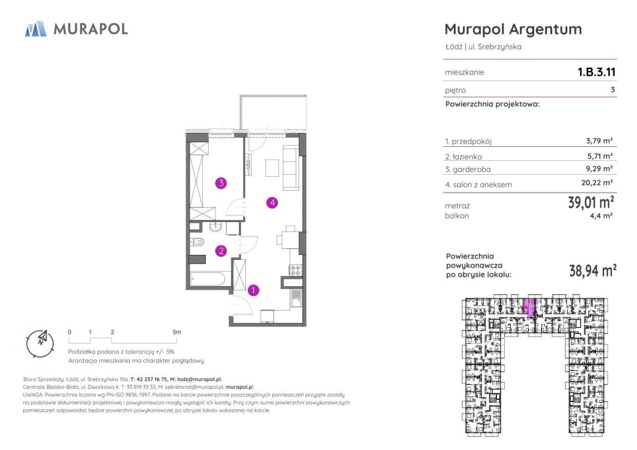 Mieszkanie 2-pokojowe Łódź Polesie, ul. Srebrzyńska. Zdjęcie 2