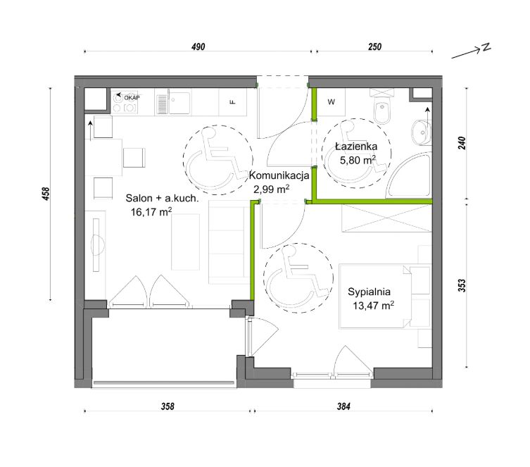 Mieszkanie 2-pokojowe Wrocław Ołtaszyn, ul. Orawska. Zdjęcie 8