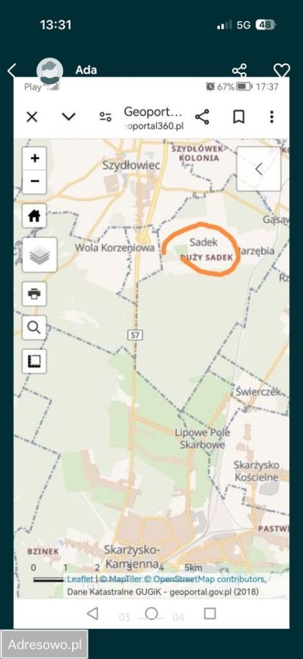 Działka rolna Sadek Duży Sadek. Zdjęcie 2