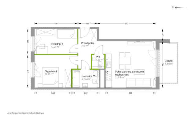 Mieszkanie 3-pokojowe Kraków Czyżyny, ul. Romana Ciesielskiego. Zdjęcie 14