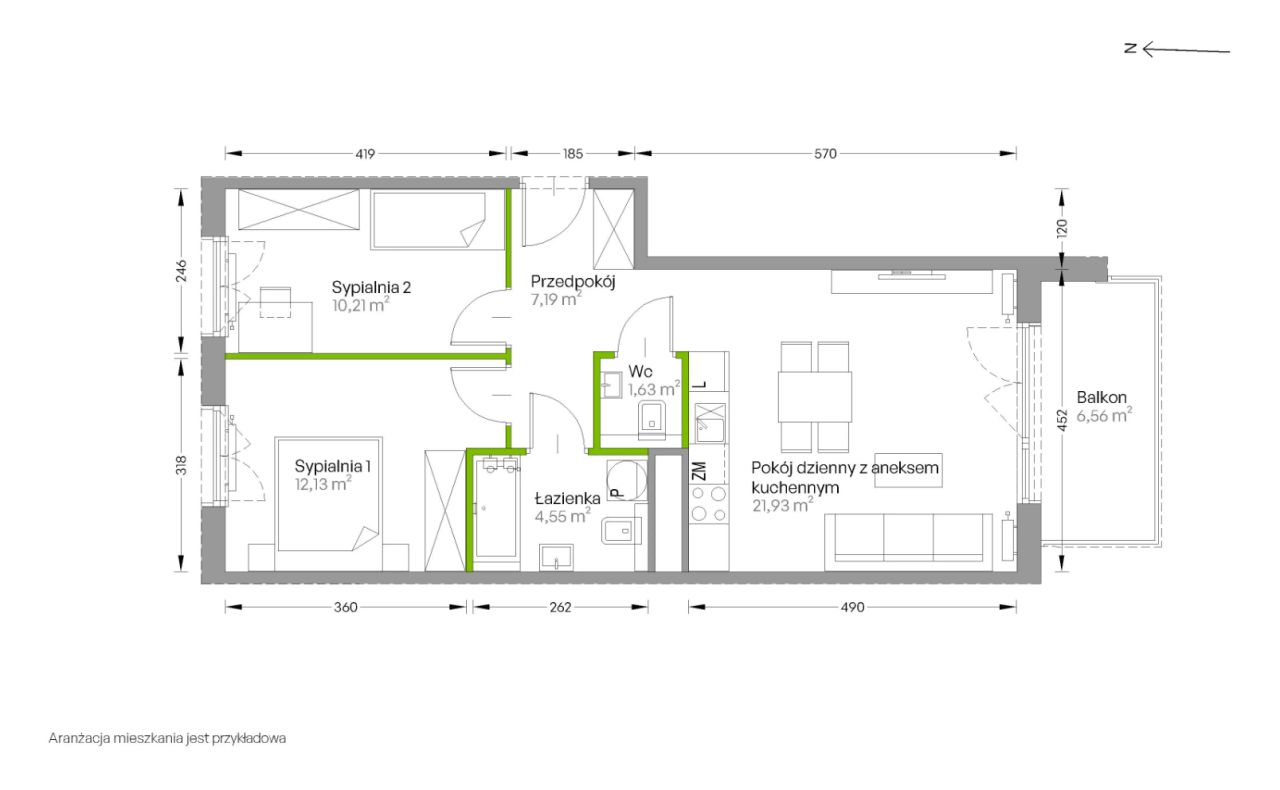 Mieszkanie 3-pokojowe Kraków Czyżyny, ul. Romana Ciesielskiego. Zdjęcie 14