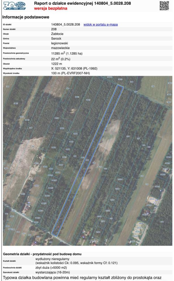 Działka rolno-budowlana Zabłocie