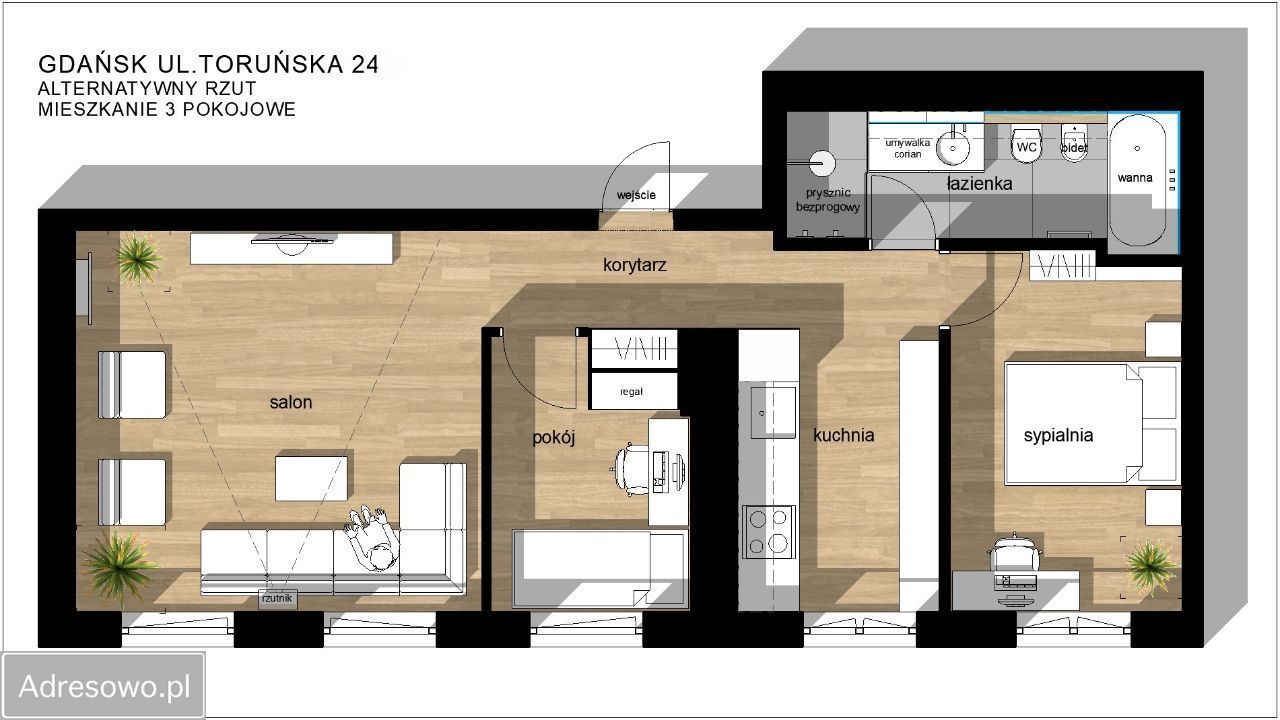 Mieszkanie 2-pokojowe Gdańsk Śródmieście, ul. Toruńska. Zdjęcie 19