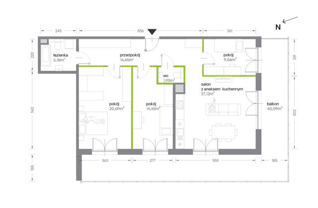 Mieszkanie 4-pokojowe Kraków Krowodrza, ul. Żabiniec. Zdjęcie 7