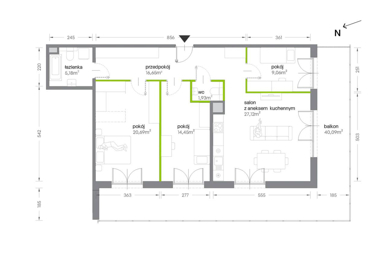 Mieszkanie 4-pokojowe Kraków Krowodrza, ul. Żabiniec. Zdjęcie 7