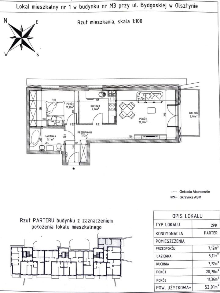 Mieszkanie 3-pokojowe Olsztyn, ul. Bydgoska. Zdjęcie 13