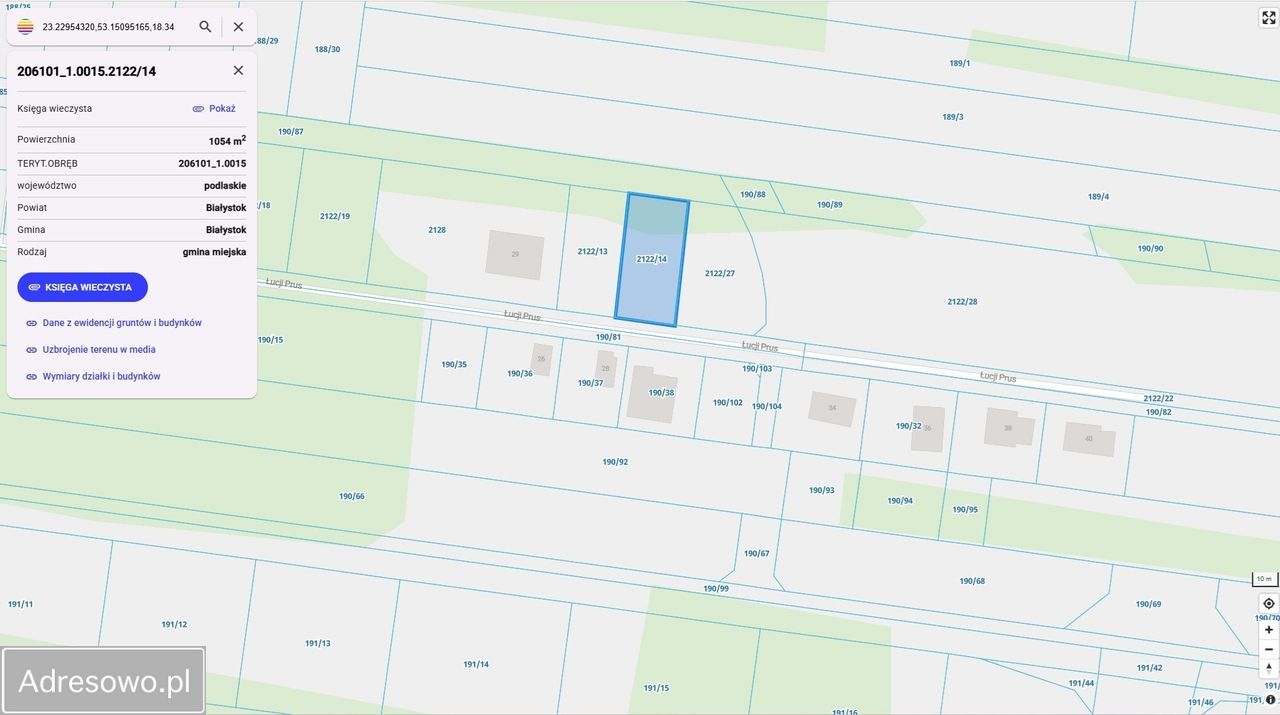 Działka budowlana Białystok Bagnówka, ul. Łucji Prus. Zdjęcie 2