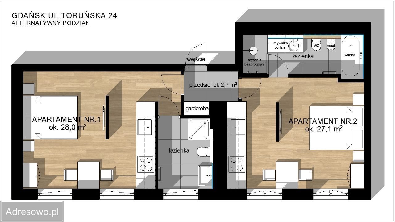 Mieszkanie 2-pokojowe Gdańsk Śródmieście, ul. Toruńska. Zdjęcie 20