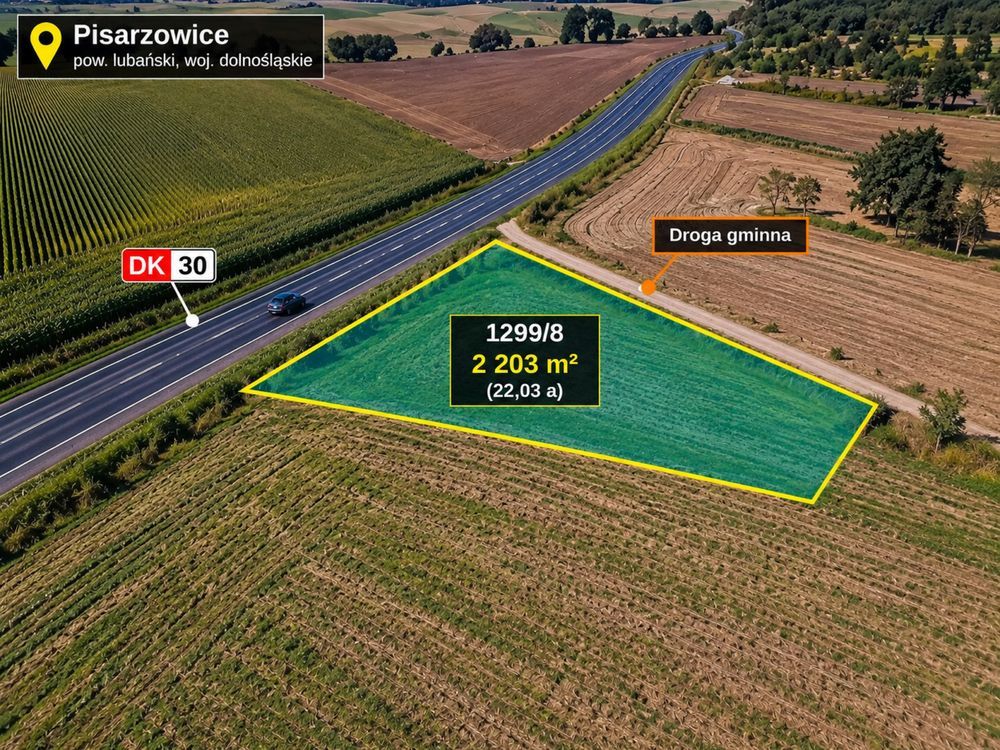 Działka inwestycyjna Pisarzowice. Zdjęcie 1