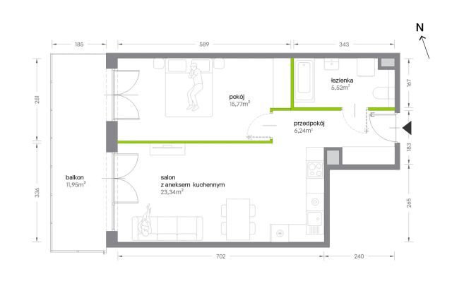 Mieszkanie 2-pokojowe Kraków Krowodrza, ul. Żabiniec. Zdjęcie 7