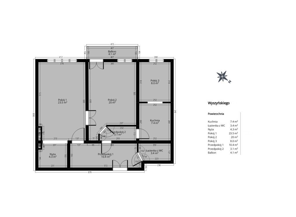 Mieszkanie 3-pokojowe Wrocław Śródmieście, bulw. kard. Stefana Wyszyńskiego. Zdjęcie 12