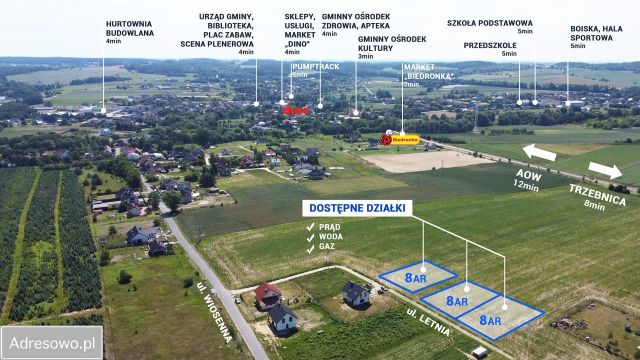 Działka budowlana Zawonia, ul. Letnia. Zdjęcie 1