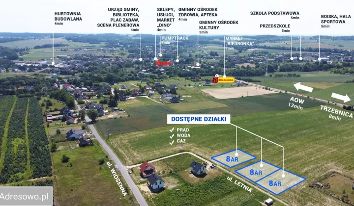 Działka budowlana Zawonia, ul. Letnia