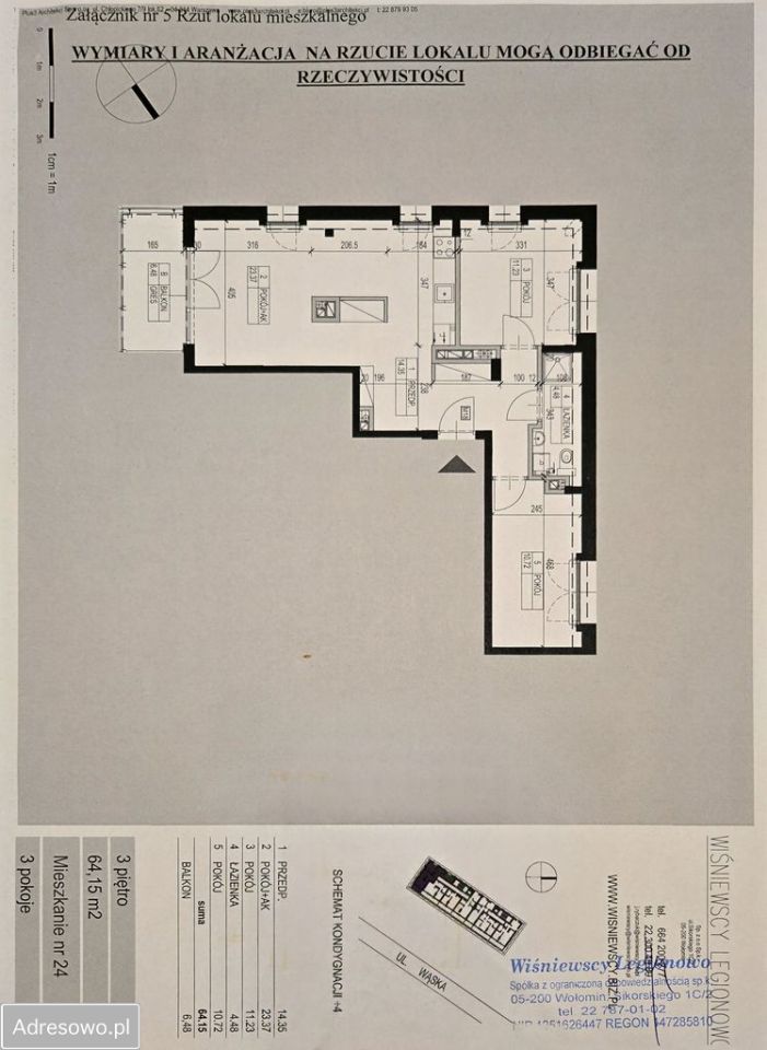 Mieszkanie 3-pokojowe Legionowo Bukowiec, ul. Wąska. Zdjęcie 9
