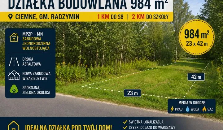 Działka budowlana Ciemne