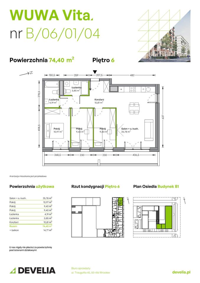 Mieszkanie 4-pokojowe Wrocław Żerniki, ul. Tadeusza Brzozy. Zdjęcie 6