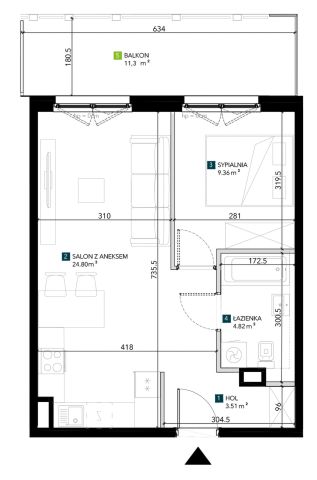 Mieszkanie 2-pokojowe Wrocław Krzyki, ul. Świeradowska. Zdjęcie 5