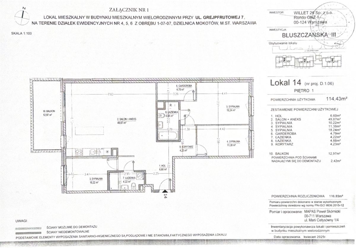 Mieszkanie 4-pokojowe Warszawa Mokotów. Zdjęcie 20