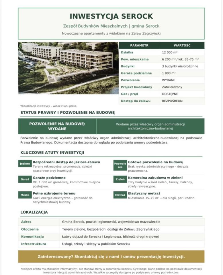 Działka inwestycyjna Serock. Zdjęcie 1