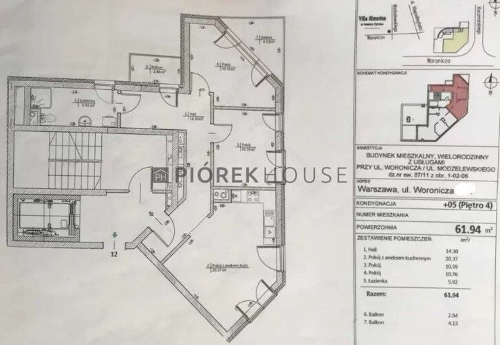 Mieszkanie 3-pokojowe Warszawa Mokotów, ul. Jana Pawła Woronicza. Zdjęcie 3