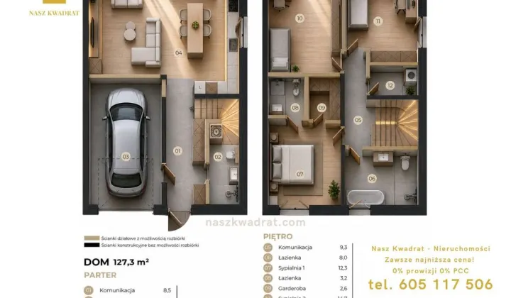 dom szeregowy, 5 pokoi Łódź Nowosolna