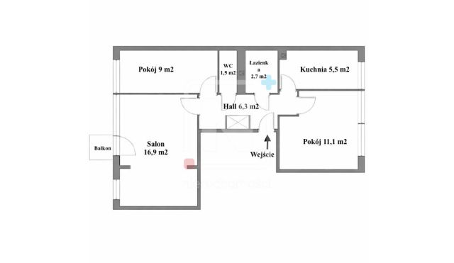 Mieszkanie 3-pokojowe Warszawa Mokotów, ul. św. Bonifacego. Zdjęcie 7