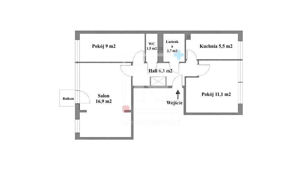 Mieszkanie 3-pokojowe Warszawa Mokotów, ul. św. Bonifacego. Zdjęcie 7