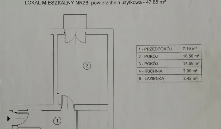 Mieszkanie 2-pokojowe Wyszków Centrum, ul. Generała Józefa Sowińskiego