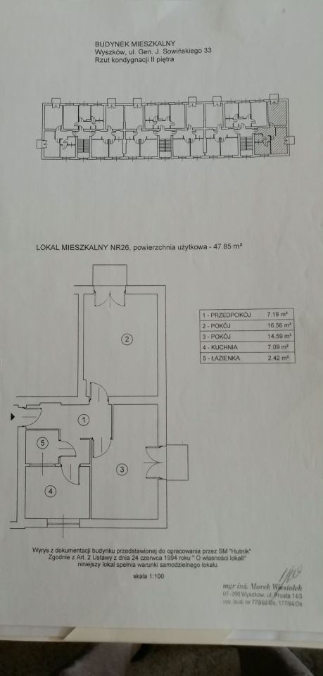 Mieszkanie 2-pokojowe Wyszków Centrum, ul. Generała Józefa Sowińskiego. Zdjęcie 1