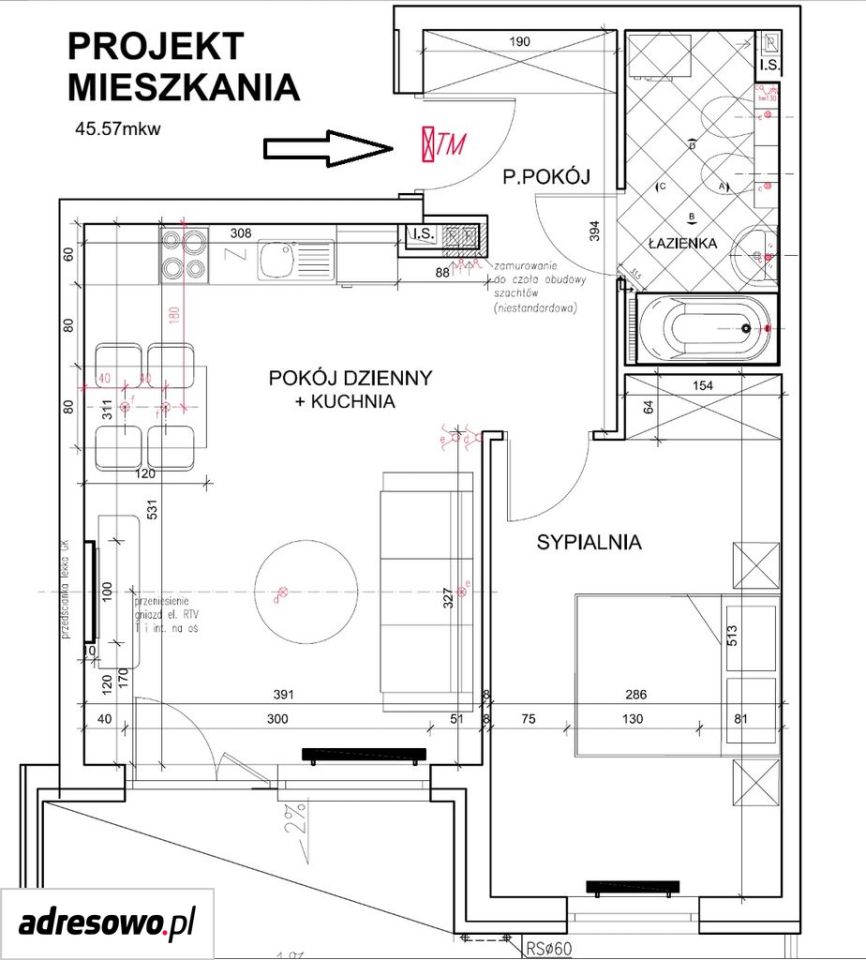 Mieszkanie 2-pokojowe Wrocław Krzyki, ul. ks. Czesława Klimasa. Zdjęcie 5