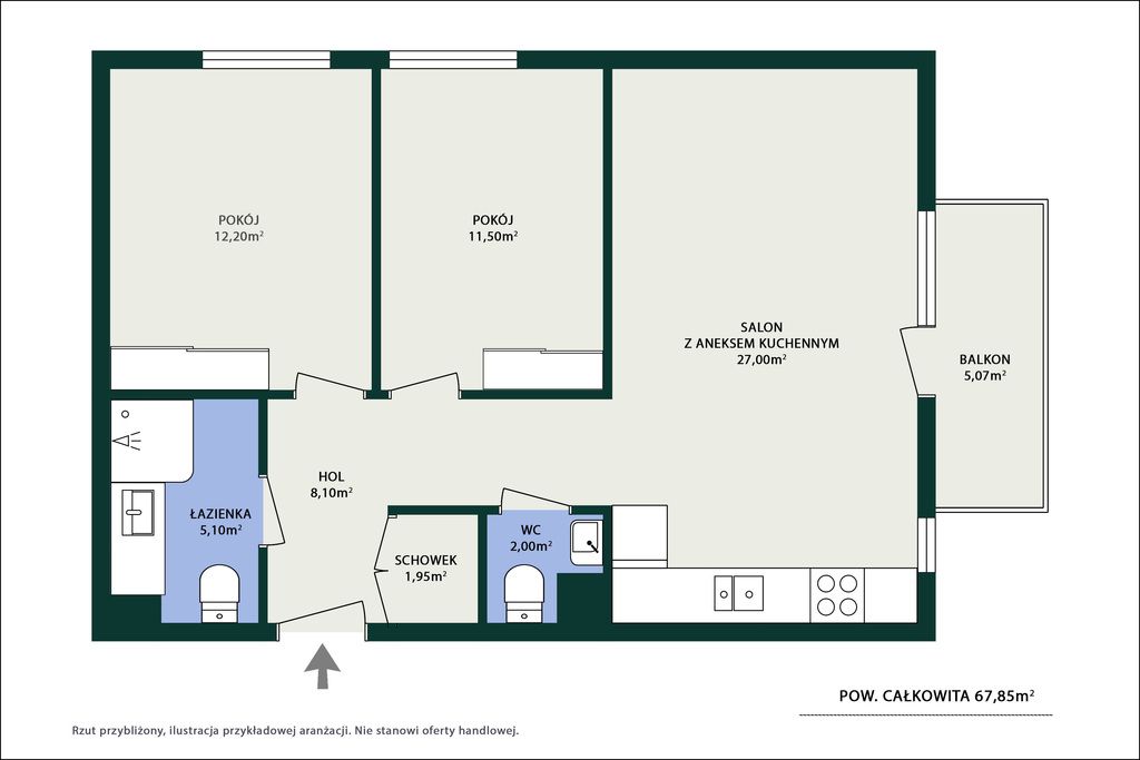 Mieszkanie 3-pokojowe Warszawa Mokotów, ul. Kłobucka. Zdjęcie 28