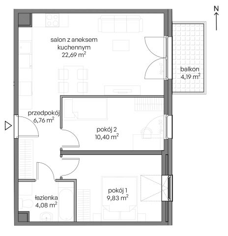 Mieszkanie 3-pokojowe Gdańsk Ujeścisko, ul. Niepołomicka. Zdjęcie 8