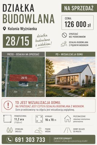 Działka budowlana Wyżnianka-Kolonia. Zdjęcie 1