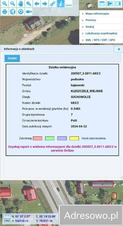 Działka rekreacyjna Suchowolce. Zdjęcie 3