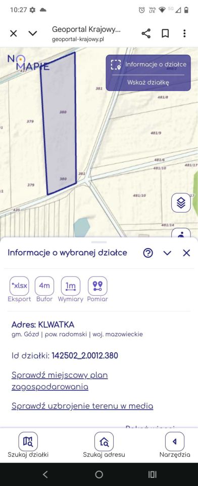 Działka rolno-budowlana Klwatka Królewska