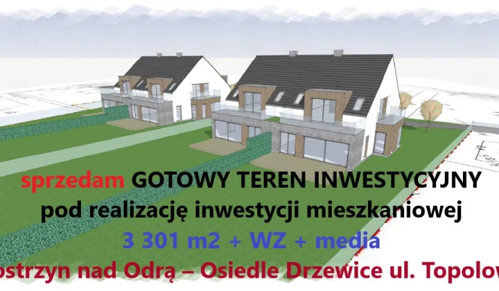 Działka inwestycyjna Kostrzyn nad Odrą Drzewice, ul. Topolowa