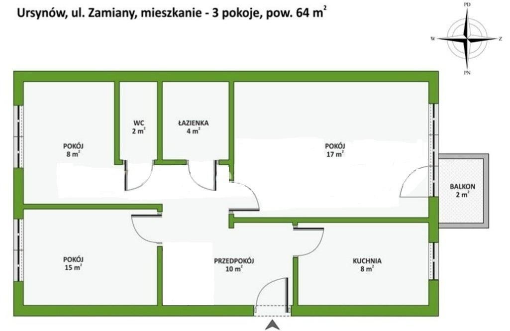 Mieszkanie 3-pokojowe Warszawa Ursynów, ul. Zamiany. Zdjęcie 13