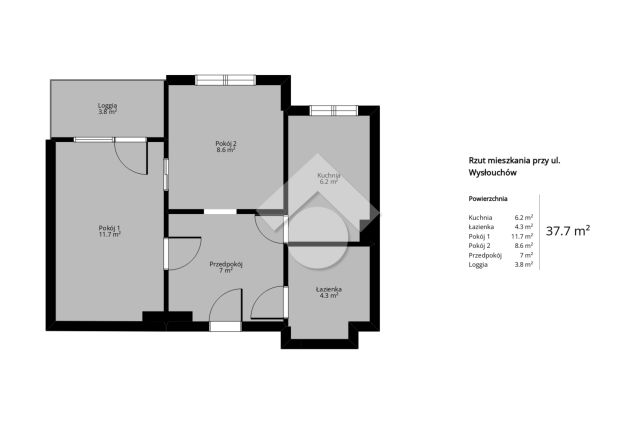 Mieszkanie 2-pokojowe Kraków Kurdwanów, ul. Marii i Bolesława Wysłouchów. Zdjęcie 12