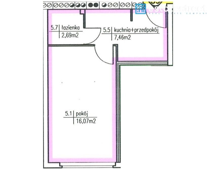 Mieszkanie 1-pokojowe Kraków Grzegórzki, al. Pokoju. Zdjęcie 13
