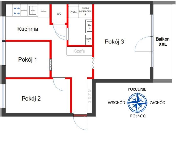 Mieszkanie 3-pokojowe Gdańsk Żabianka, al. Grunwaldzka. Zdjęcie 12