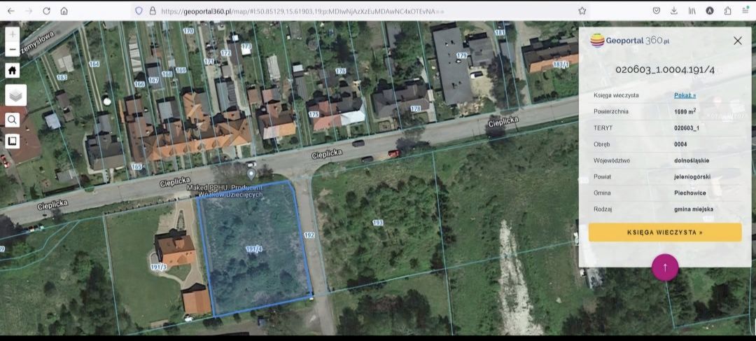 Działka budowlana Jelenia Góra Cieplice Śląskie-Zdrój, ul. Cieplicka. Zdjęcie 2