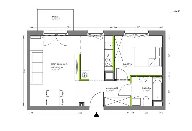 Mieszkanie 2-pokojowe Kraków Płaszów, ul. Myśliwska. Zdjęcie 25
