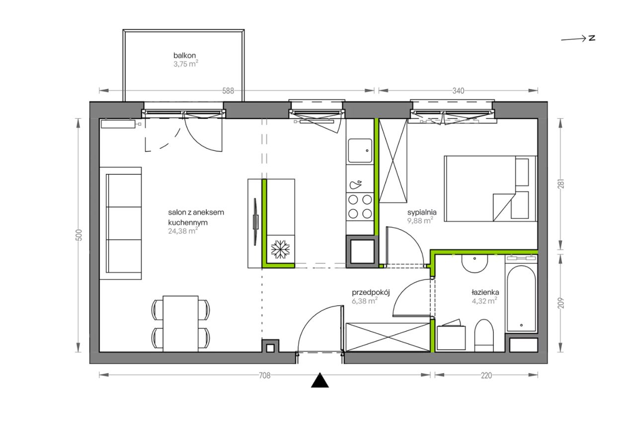 Mieszkanie 2-pokojowe Kraków Płaszów, ul. Myśliwska. Zdjęcie 25