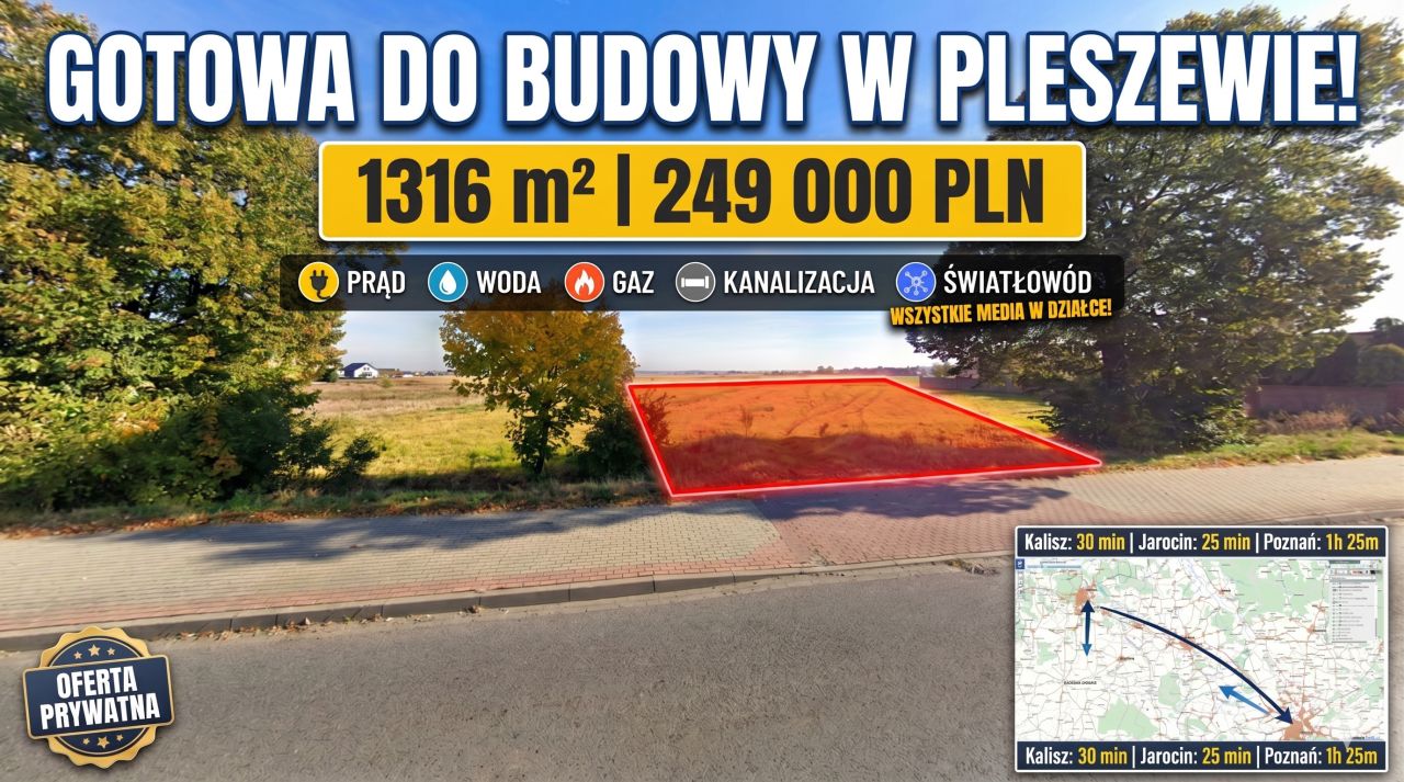 Działka rolno-budowlana Pleszew, ul. Marszewska. Zdjęcie 1